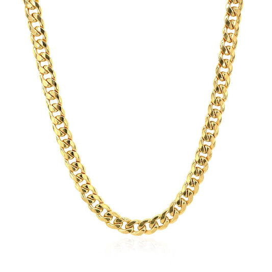 10k Yellow Gold Miami Cuban Semi Solid Chain – 4.50mm