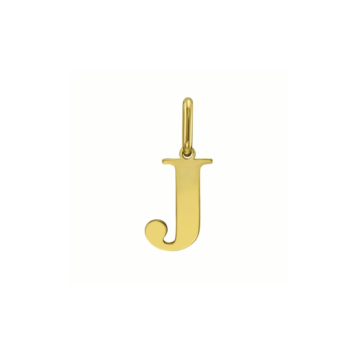 14K Yellow Gold Initial J Charm Pendant