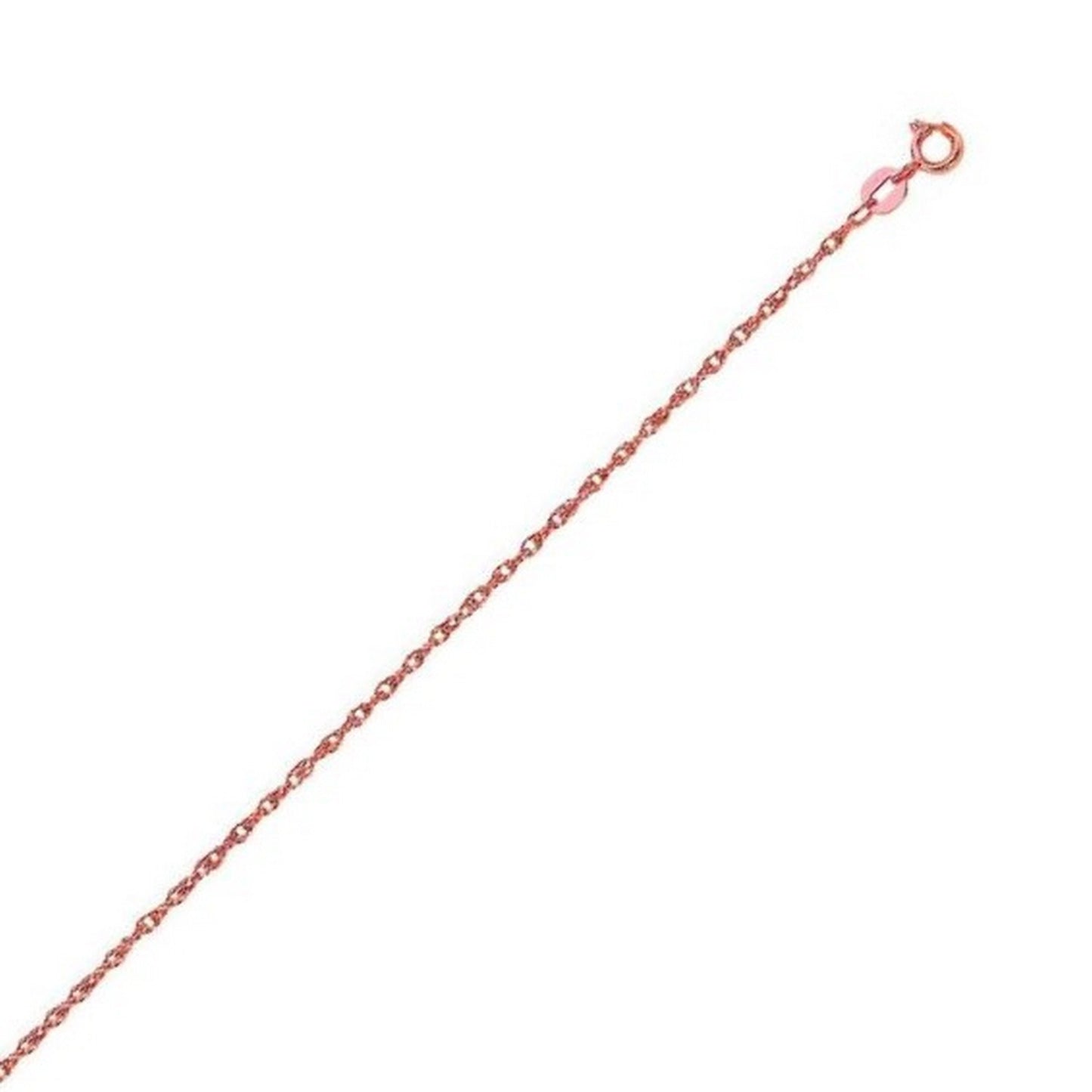 14k Rose Gold Machine Rope Chain (0.95 mm)