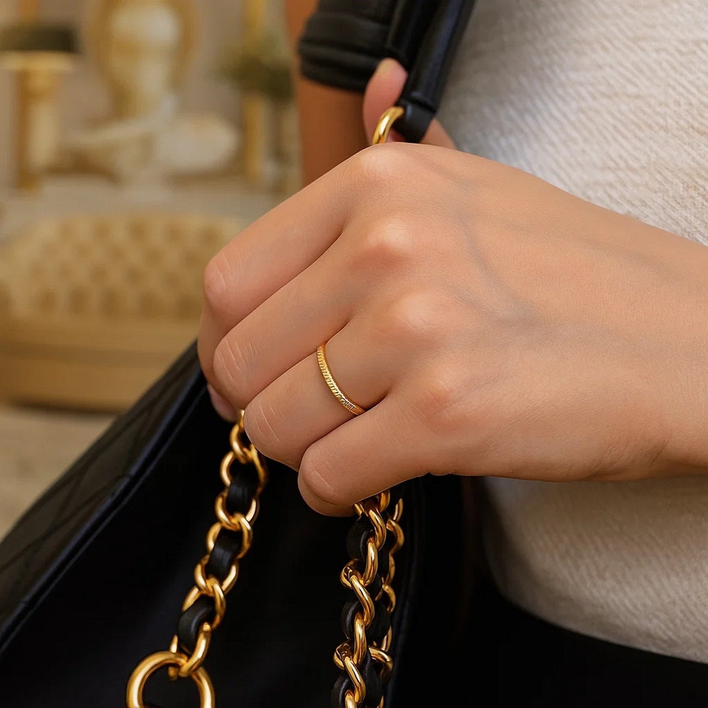 14k Yellow Gold Textured Comfort Fit Wedding Band(2.50 mm)