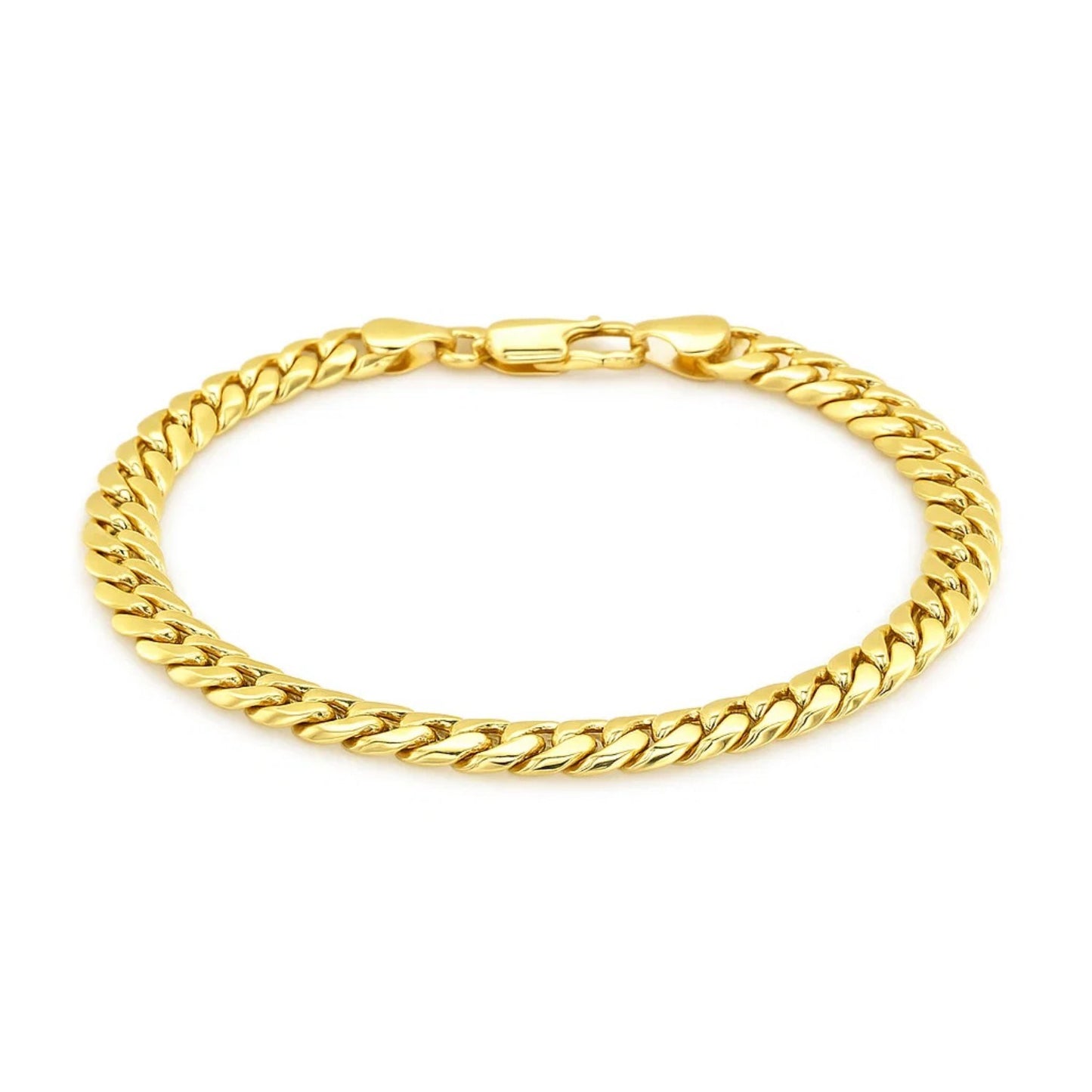 10k Yellow Gold Semi Solid Miami Cuban Bracelet (6.60 mm)