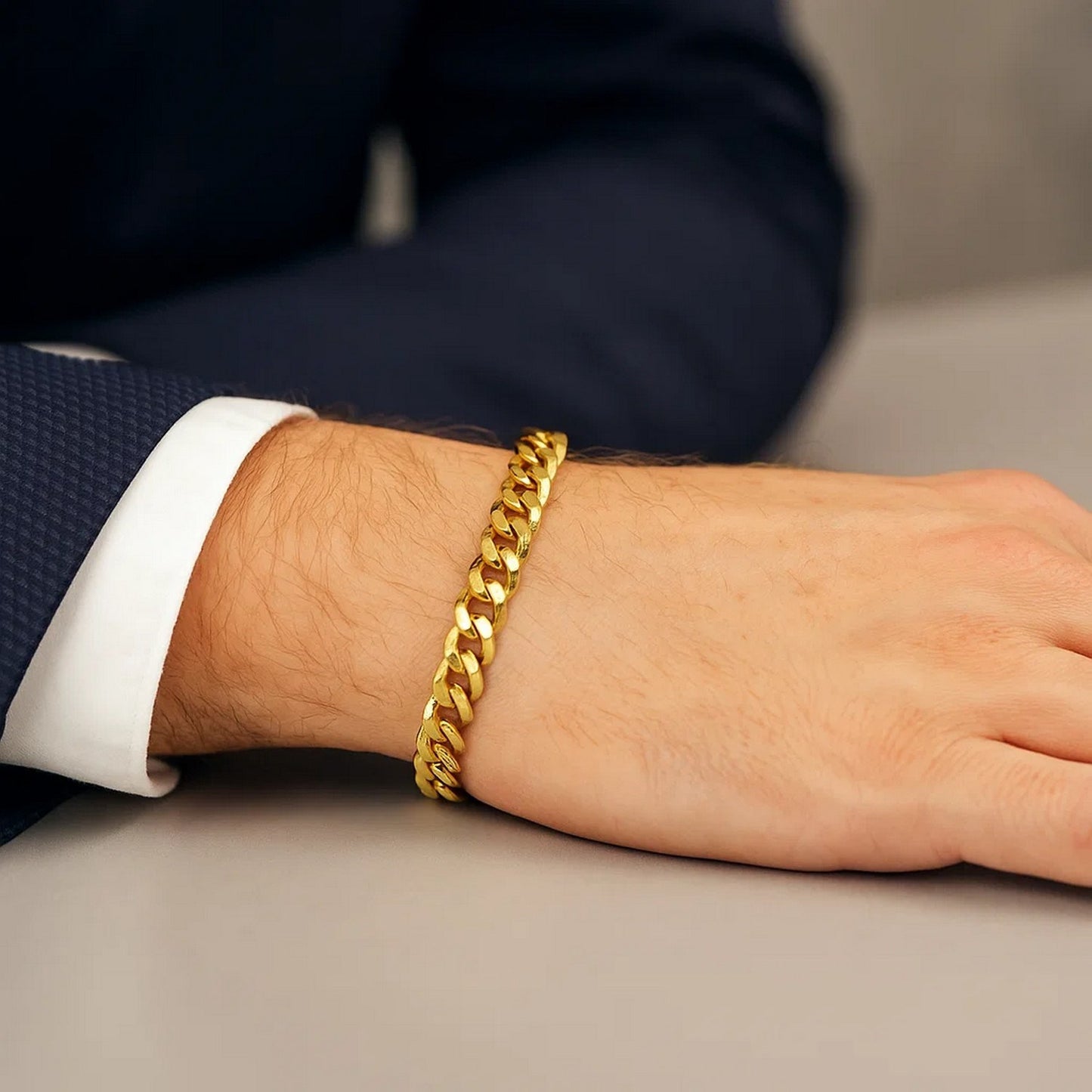 10k Yellow Gold Semi Solid Miami Cuban Bracelet (6.60 mm)