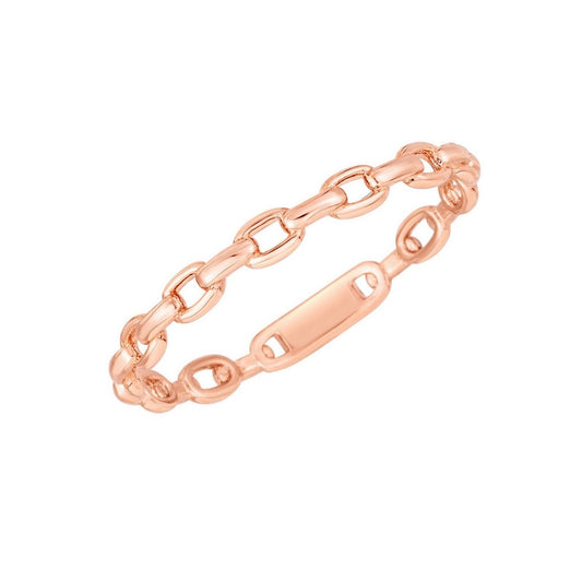 14K Rose Gold Oval Links Stackable Ring