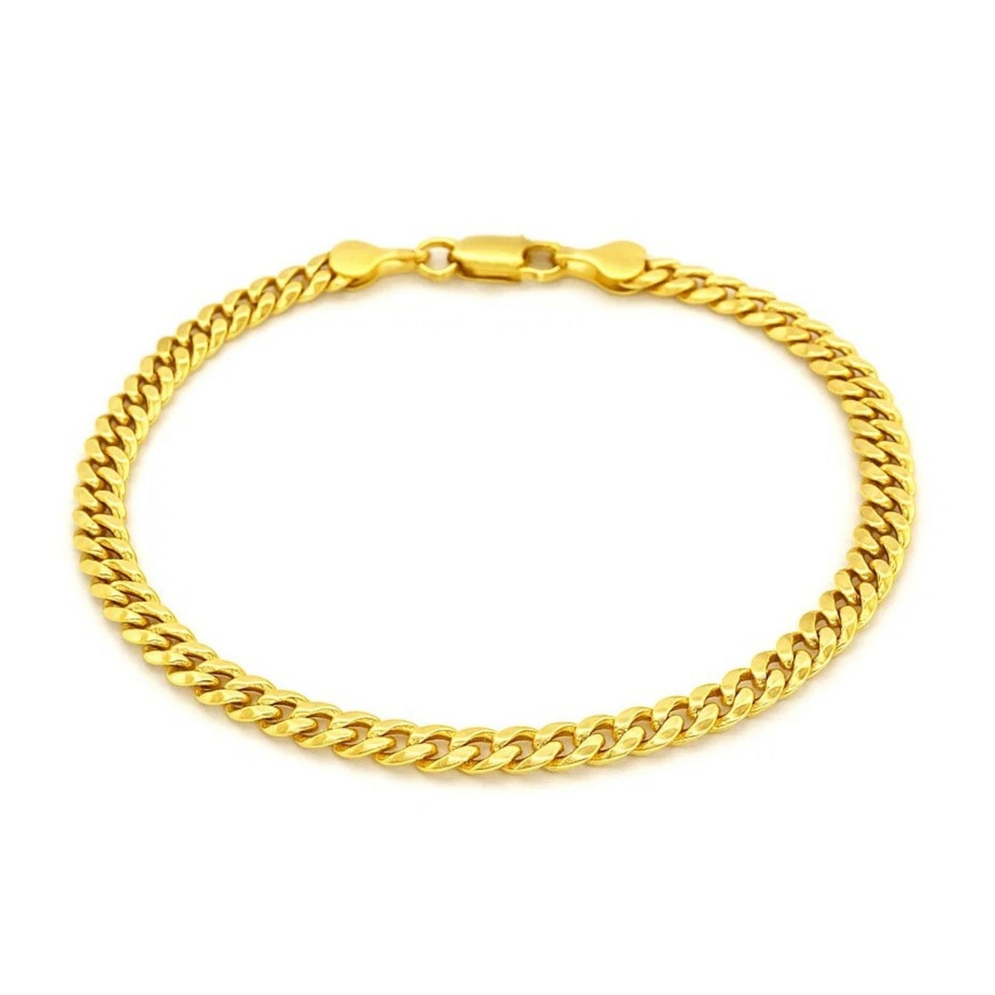 14k Yellow Gold Miami Cuban Semi Solid Bracelet (4.50 mm)