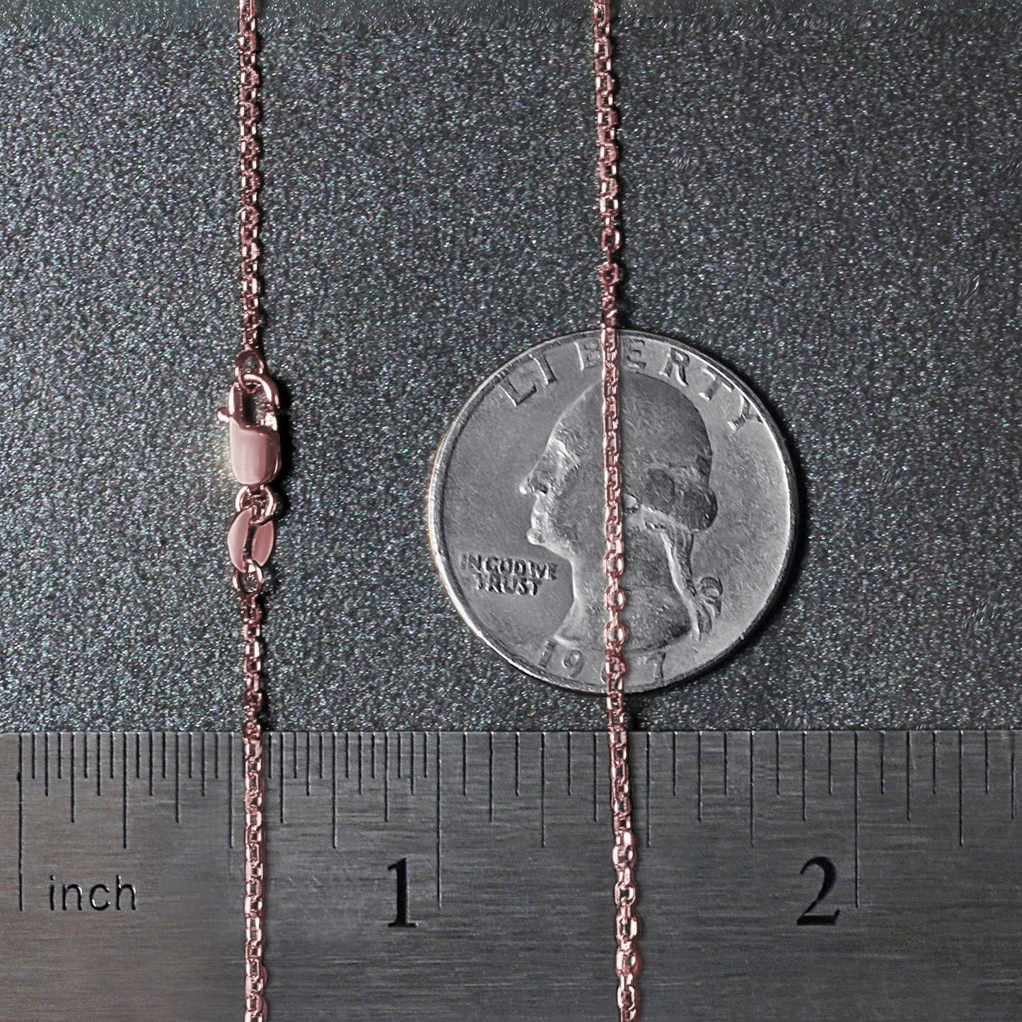 14k Rose Gold Diamond Cut Cable Link Chain (1.30 mm)