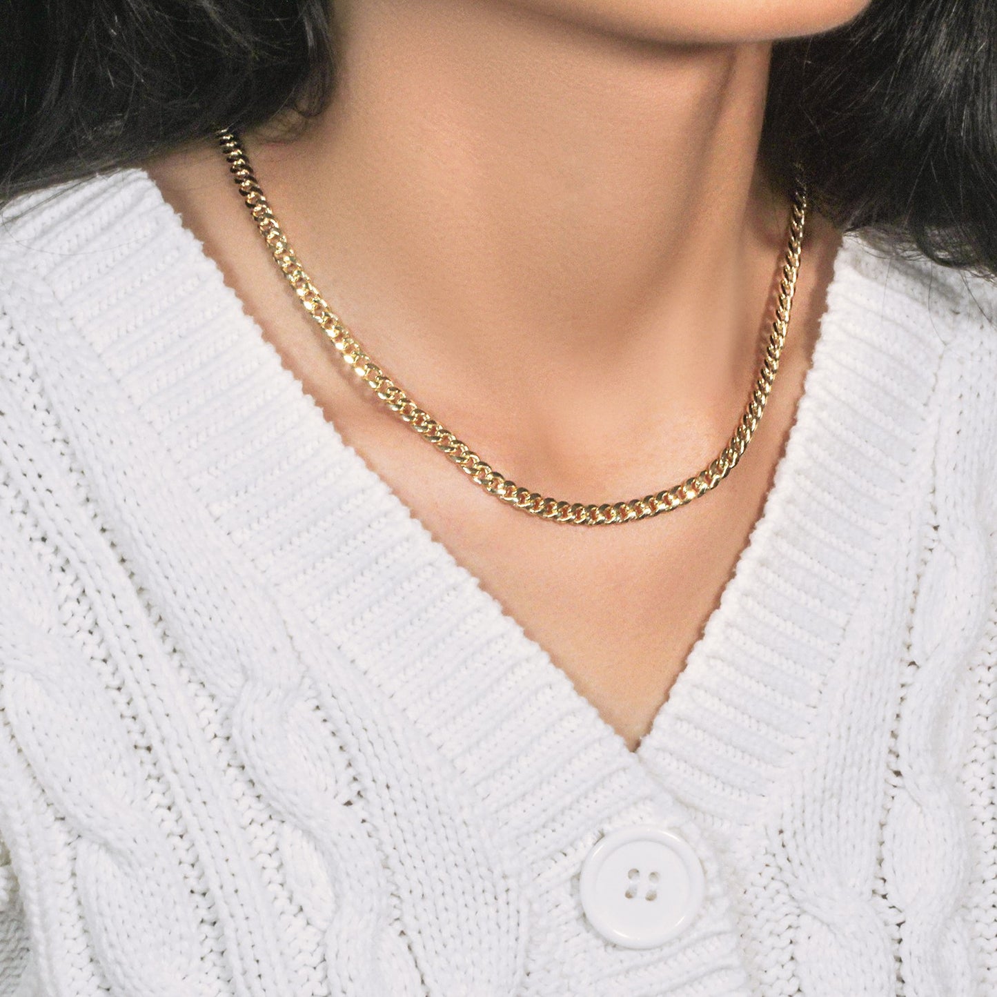 10k Yellow Gold Miami Cuban Semi Solid Chain – 4.50mm