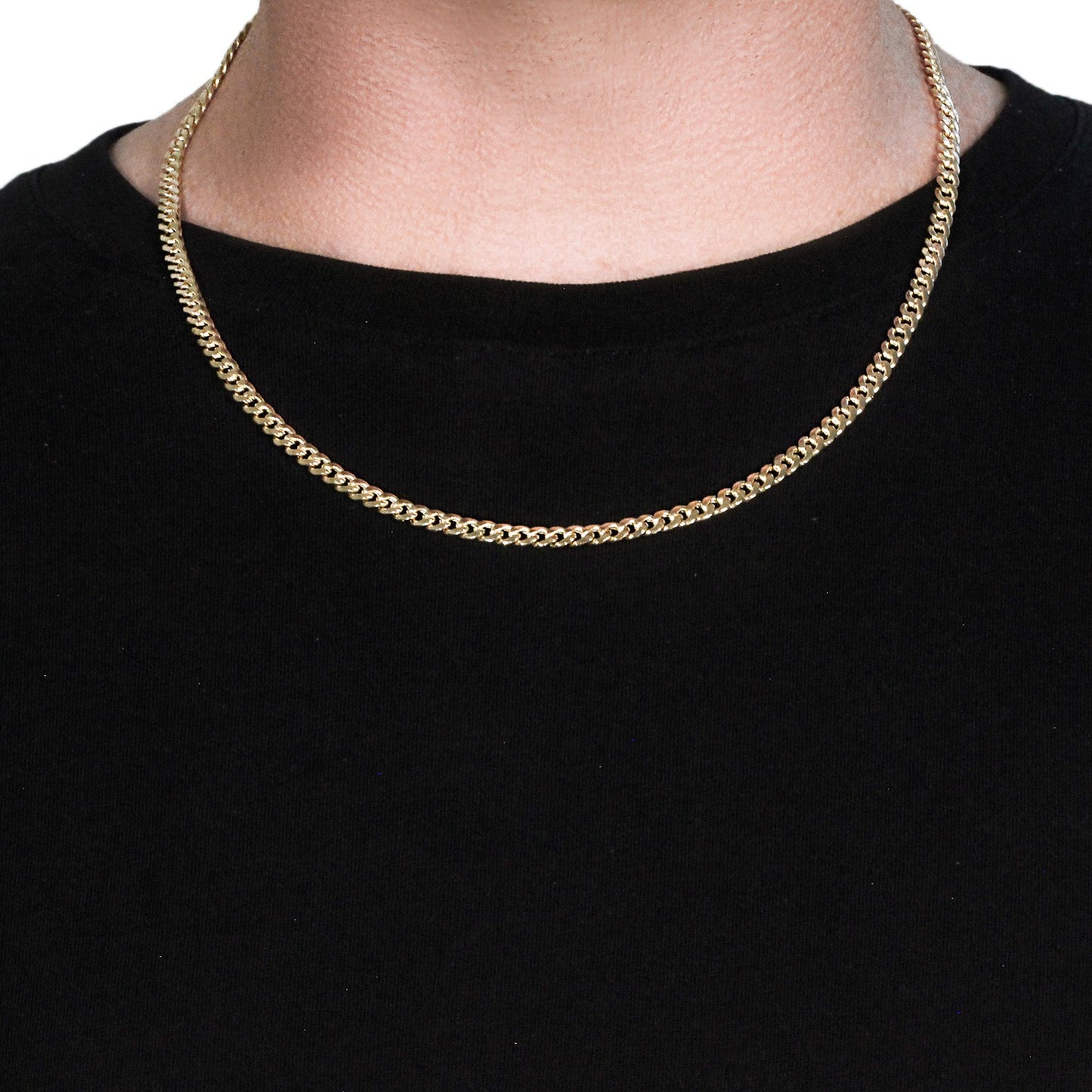 10k Yellow Gold Miami Cuban Semi Solid Chain – 4.50mm