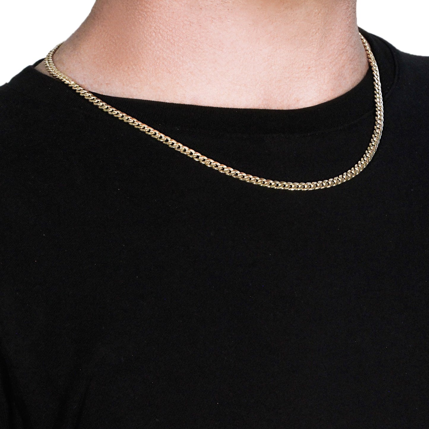 10k Yellow Gold Miami Cuban Semi Solid Chain – 4.50mm