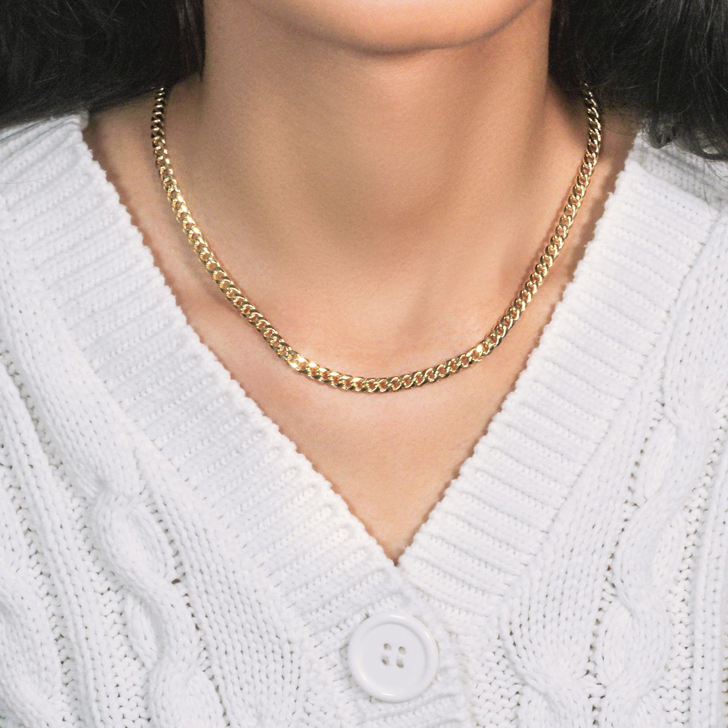 10k Yellow Gold Miami Cuban Semi Solid Chain – 4.50mm