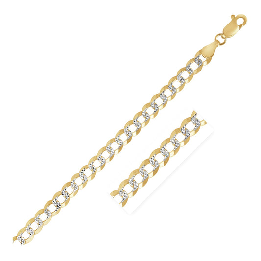 14k Two Tone Gold Pave Curb Chain – 3.60mm