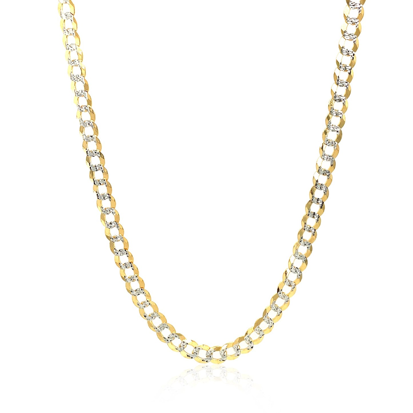 14k Two Tone Gold Pave Curb Chain – 3.60mm