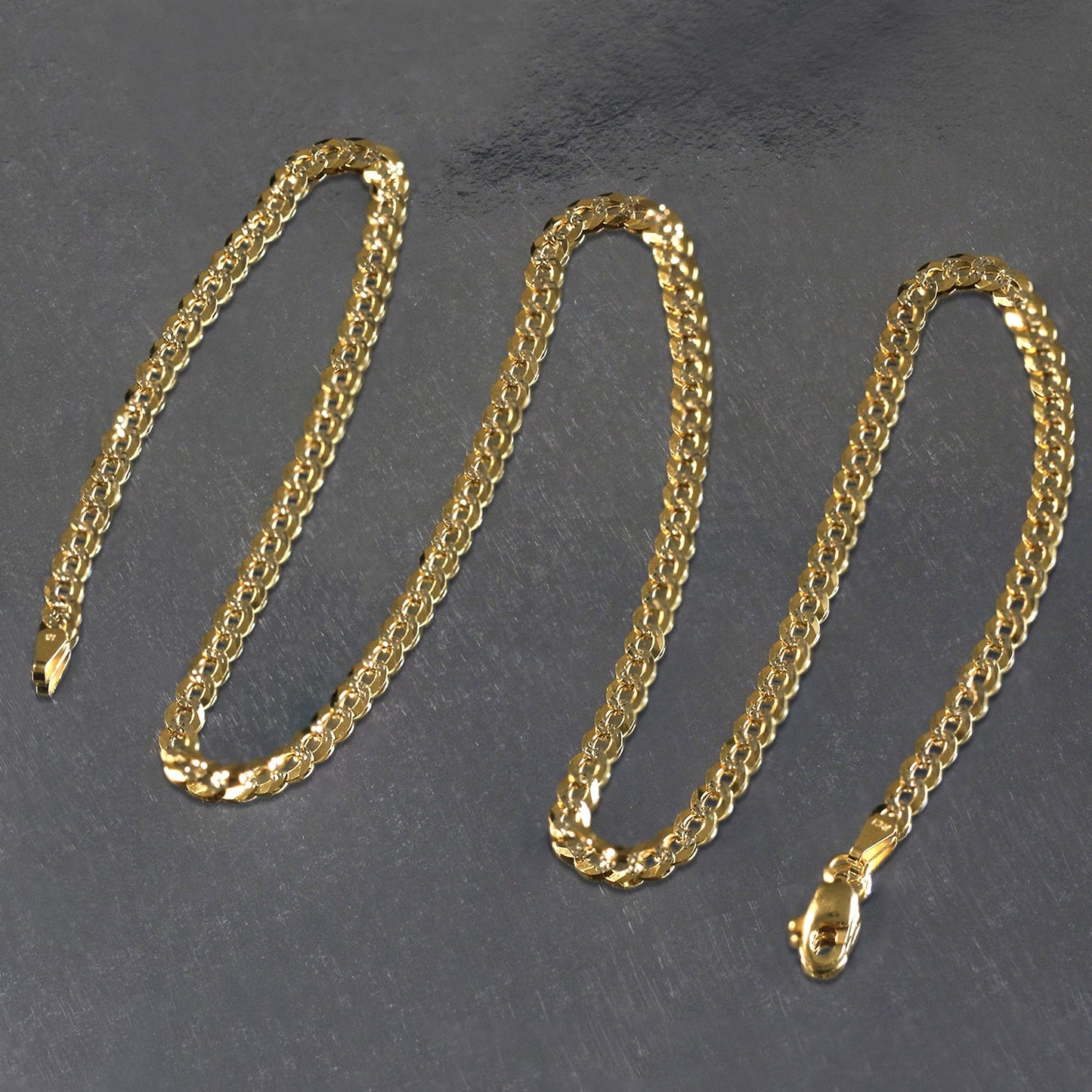 14k Two Tone Gold Pave Curb Chain – 3.60mm