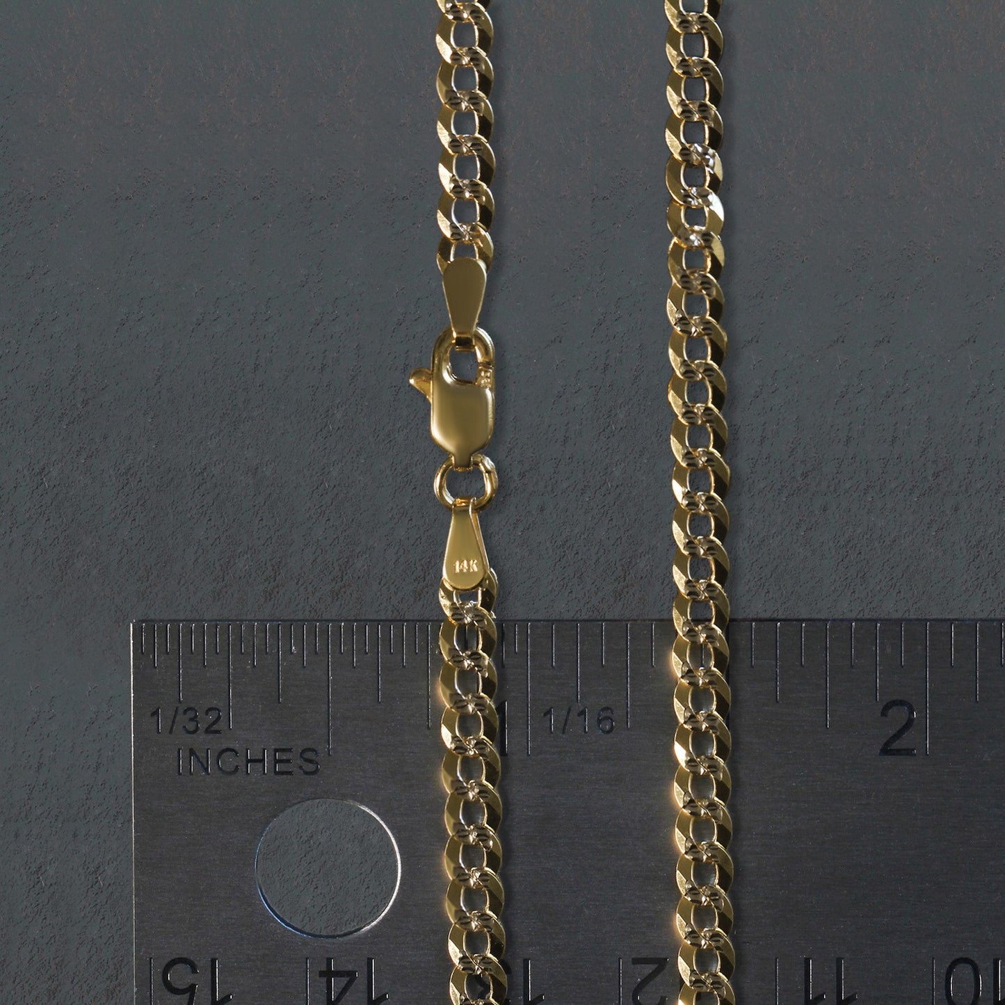 14k Two Tone Gold Pave Curb Chain – 3.60mm